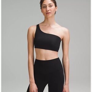 Lululemon Black Asymmetrical Ribbed Nulu Sports Bra